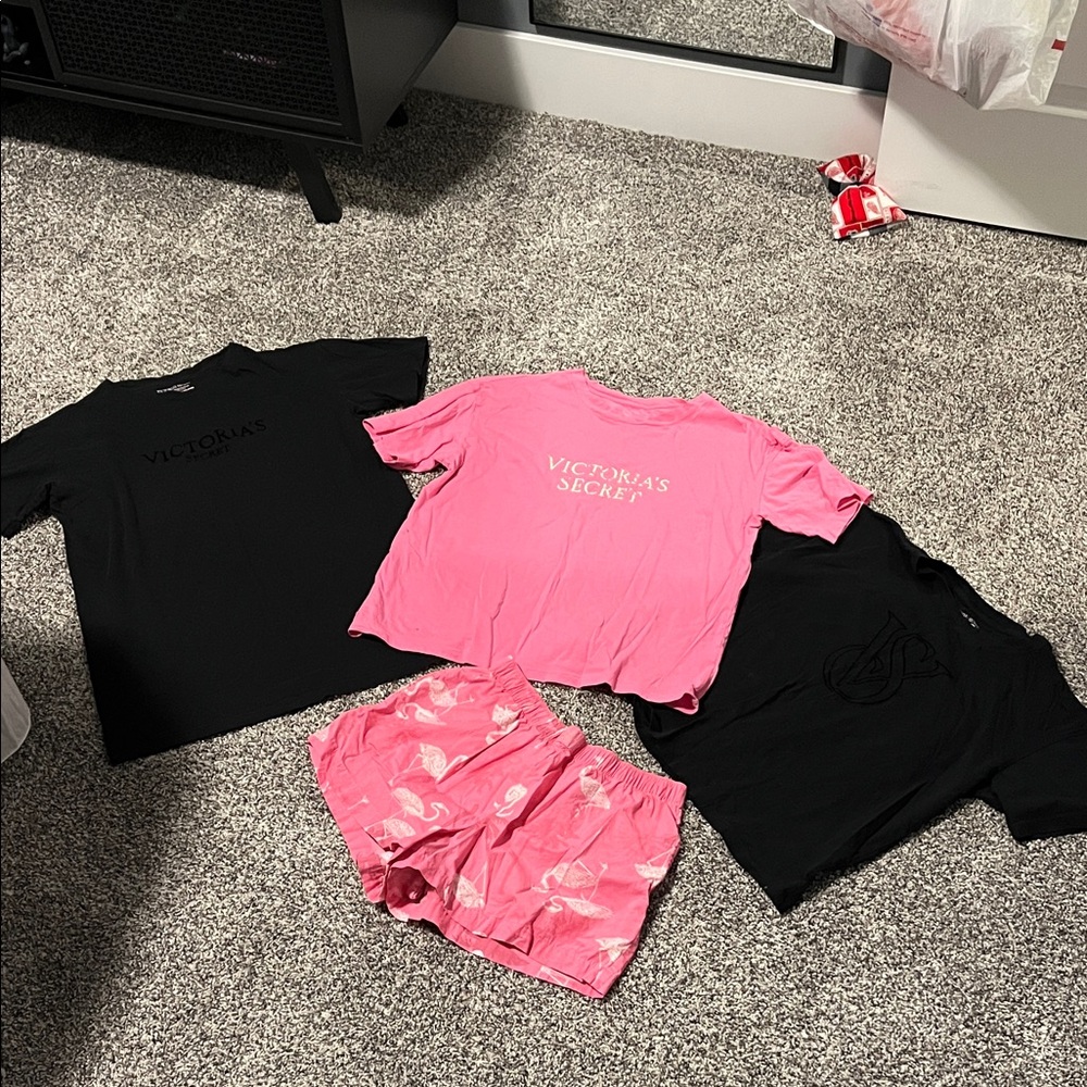 Victoria's Secret Black and Pink Lounge Set